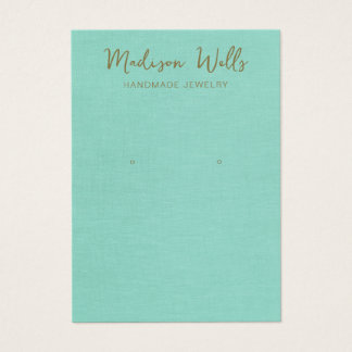 Türkisfarbene Linen Earring Display Holder