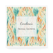 Türkisfarbene Mandarine Abstrakt Jewel Brautparty