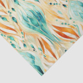 Türkisfarbene Mandarine Abstrakt Jewel Seidenpapier (Detail)