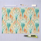 Türkisfarbene Mandarine Abstrakt Jewel Seidenpapier (Handwerk)