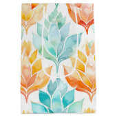 Türkisfarbene Mandarine Abstrakt Mittlere Geschenktüte (Rückseite)