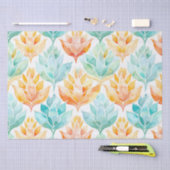 Türkisfarbene Mandarine Abstrakt Seidenpapier (Handwerk)