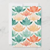 Türkisfarbene Mandarine Chic Floral Wedding Einladung (Rückseite)