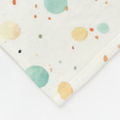 Türkisfarbene Mandarine Dots Fleecedecke (Ecke)