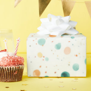 Türkisfarbene Mandarine Dots Geschenkpapier
