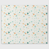 Türkisfarbene Mandarine Dots Geschenkpapier (Flach)