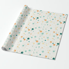 Türkisfarbene Mandarine Dots Geschenkpapier
