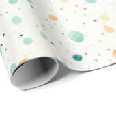 Türkisfarbene Mandarine Dots Geschenkpapier (Rolleneckpunkt)