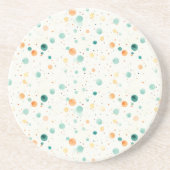 Türkisfarbene Mandarine Dots Getränkeuntersetzer (Vorne)