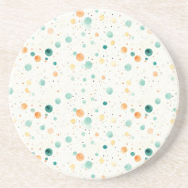 Türkisfarbene Mandarine Dots Getränkeuntersetzer