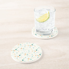 Türkisfarbene Mandarine Dots Getränkeuntersetzer