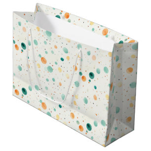 Türkisfarbene Mandarine Dots Große Geschenktüte