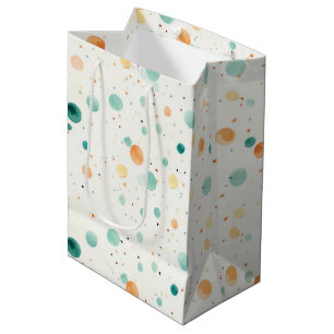 Türkisfarbene Mandarine Dots Mittlere Geschenktüte