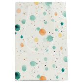 Türkisfarbene Mandarine Dots Mittlere Geschenktüte (Vorderseite)