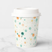 Türkisfarbene Mandarine Dots Pappbecher (Rückseite)