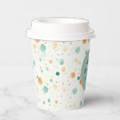 Türkisfarbene Mandarine Dots Pappbecher (Rechts)