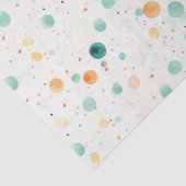 Türkisfarbene Mandarine Dots Seidenpapier (Detail)