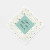 Türkisfarbene Mandarine Dots Serviette (Ecke)