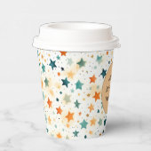 Türkisfarbene Mandarine Stars Pappbecher (Rechts)