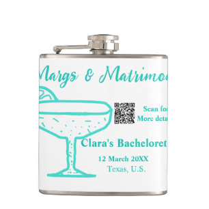 Türkisfarbene Margs und Matrimony-Junggesellinnena Flachmann