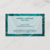 Türkisfarbene Marmorstruktur Visitenkarte (Rückseite)