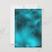Türkisfarbene Metallic-Monogramm-Initialen Save th The Date (Rückseite)
