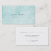 Türkisfarbene Minimalistische Terminkarten Terminkarte (Vorne/Hinten)