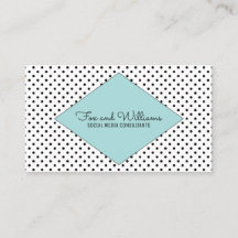 Türkisfarbene moderne Polka Dots Business Card