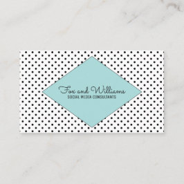 Türkisfarbene moderne Polka Dots Business Card Visitenkarte