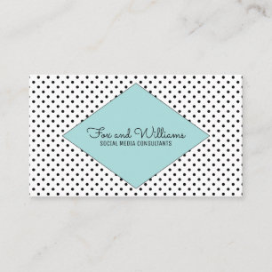 Türkisfarbene moderne Polka Dots Business Card Visitenkarte