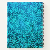 Türkisfarbene Monogramm-Blätter Notizblock (Rückseite)