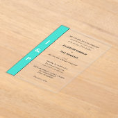 Türkisfarbene Monogramm-Brille und Brotklar Acryleinladungen (Ablage )