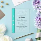Türkisfarbene Monogramm-Brille und Brotklar Acryleinladungen (In Situ (Hochzeit))