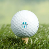 Türkisfarbene Monogramm Titleist VI Golfbälle (Insitu T-Shirt)