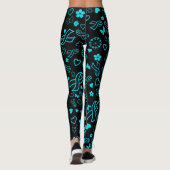 Türkisfarbene Multimedia-Multimedia, POTS, Leggings (Rückseite)