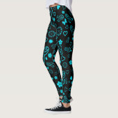 Türkisfarbene Multimedia-Multimedia, POTS, Leggings (Links)