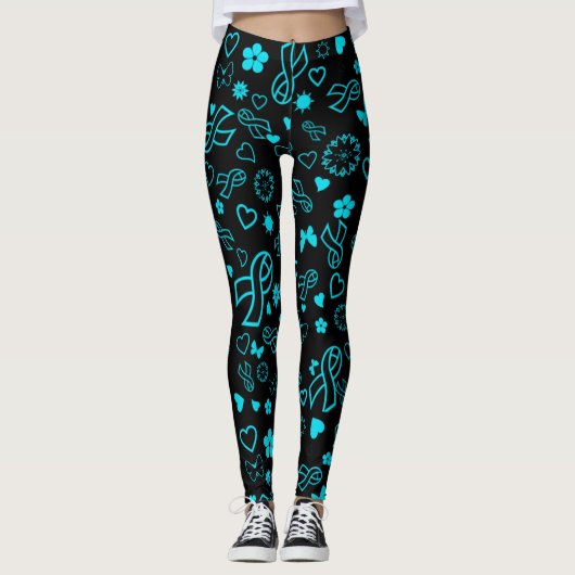 Türkisfarbene Multimedia-Multimedia, POTS, Leggings (Vorderseite)