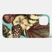 Türkisfarbene Muschel und Rote Koralle Case-Mate iPhone Hülle (Rückseite (Horizontal))