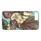 Türkisfarbene Muschel und Rote Koralle Case-Mate iPhone Hülle (Rückseite (Horizontal))