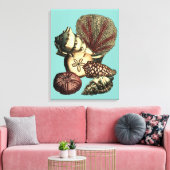 Türkisfarbene Muschel und Rote Koralle Leinwanddruck (Insitu (Wohnzimmer))