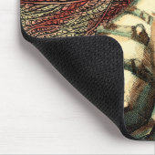 Türkisfarbene Muschel und Rote Koralle Mousepad (Ecke)