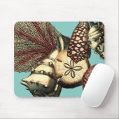 Türkisfarbene Muschel und Rote Koralle Mousepad (Mit Mouse)