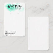 Türkisfarbene Ohrring-Display-Karten Visitenkarte (Vorne/Hinten)