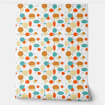 Türkisfarbene, orange schwarze Kreise Linien Mitte