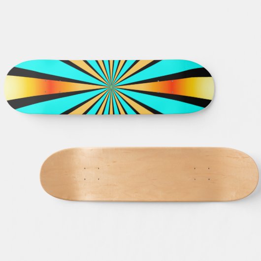 Türkisfarbene Orangefarbene schwarze Muster Flip F Skateboard (Horizontal)