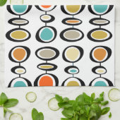 Türkisfarbene Orangenkreise Mitteljahrhundert Must Geschirrtuch (Gefaltet)