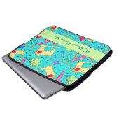 Türkisfarbene, personalisierbare Nähschlacke Laptopschutzhülle (Vorne Knopf)