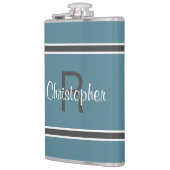 Türkisfarbene Personalisierte Monogrammbezeichnung Flachmann (Links)