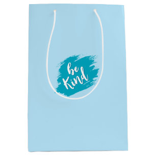Türkisfarbene Pinselstrich-Inspirations-Geschenkta Mittlere Geschenktüte