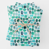 Türkisfarbene Pinselstriche Wrapping Paper Sheets Geschenkpapier Set (Beispiel)